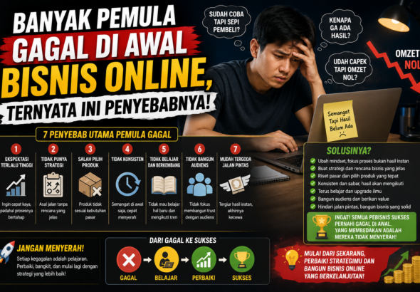 Banyak Pemula Gagal di Awal Bisnis Online, Ternyata Ini Penyebabnya