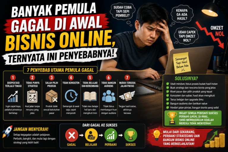 Banyak Pemula Gagal di Awal Bisnis Online, Ternyata Ini Penyebabnya