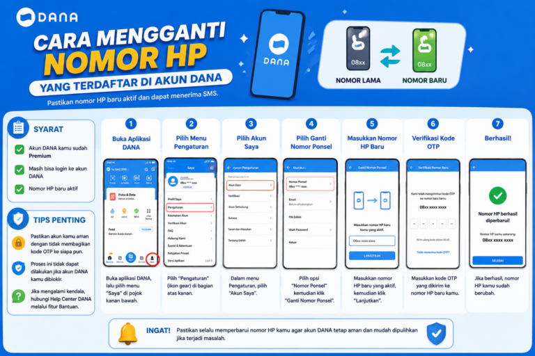 Cara Mengganti Nomor HP yang Terdaftar di Akun DANA