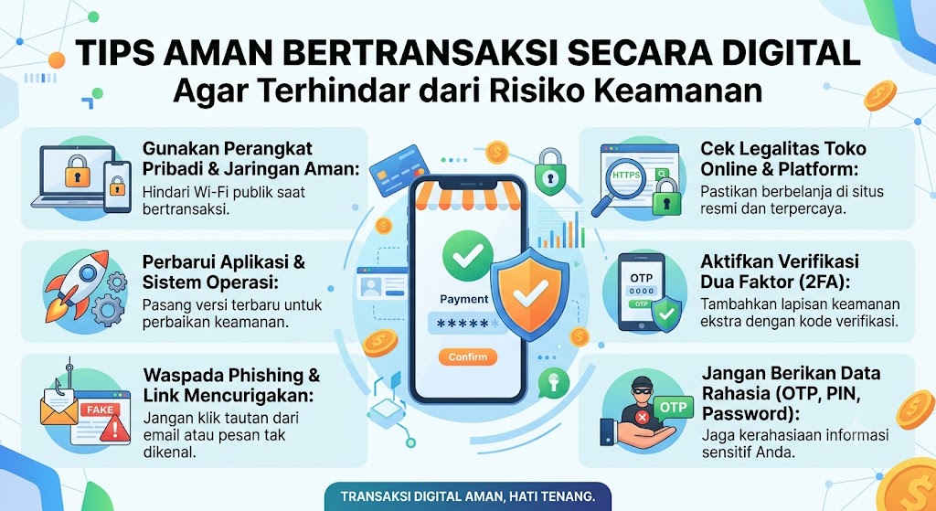 Tips Aman Bertransaksi Secara Digital agar Terhindar dari Risiko Keamanan