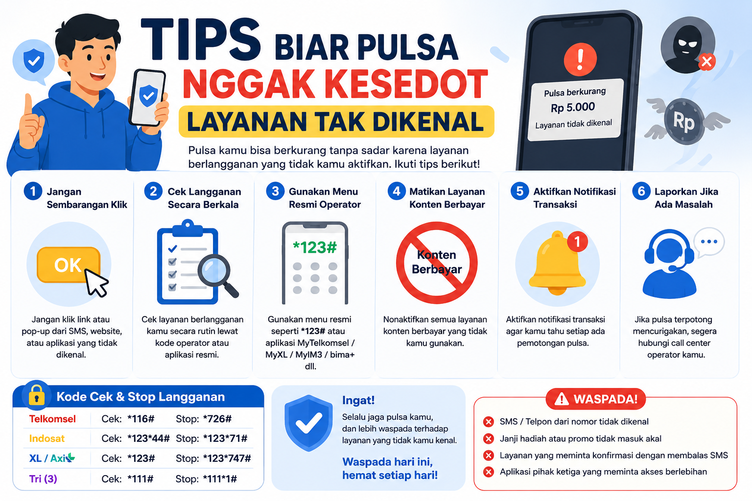 Tips Biar Pulsa Nggak Kesedot Layanan Tak Dikenal
